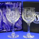 Royal Hampshire Regiment wine goblets - pair