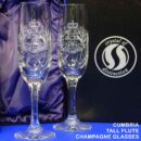 Royal Hampshire Regiment Champagne flutes - pair